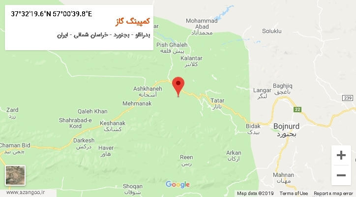 روستای کمپینگ گاز بر روی نقشه