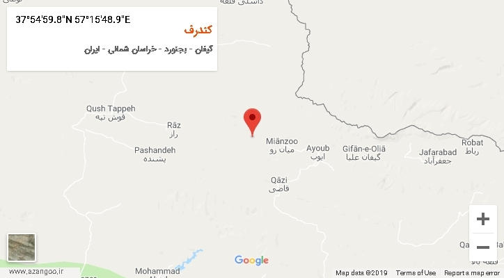روستای کندرف بر روی نقشه