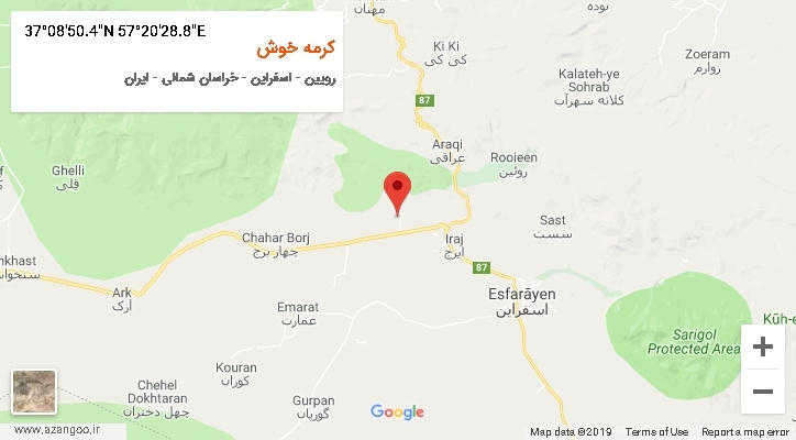 روستای کرمه خوش بر روی نقشه