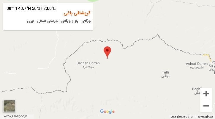 روستای کرپشتلی باغی بر روی نقشه