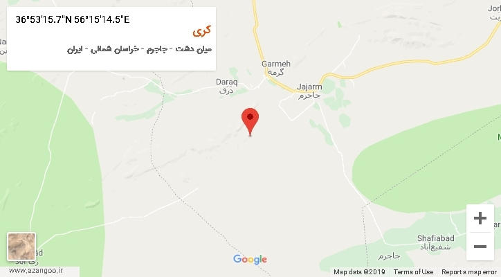 روستای کری بر روی نقشه
