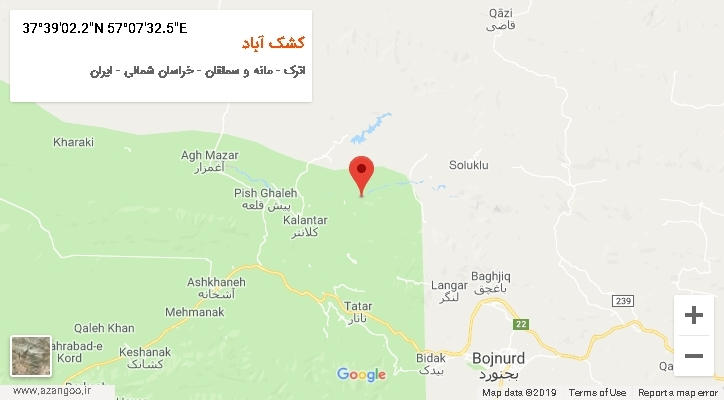 روستای کشک آباد بر روی نقشه
