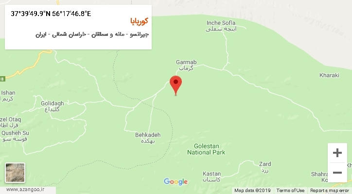 روستای کوربابا بر روی نقشه