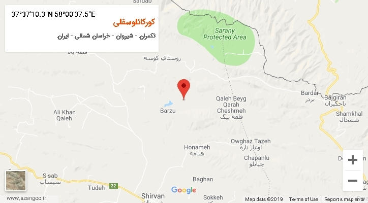 روستای کورکانلوسفلی بر روی نقشه