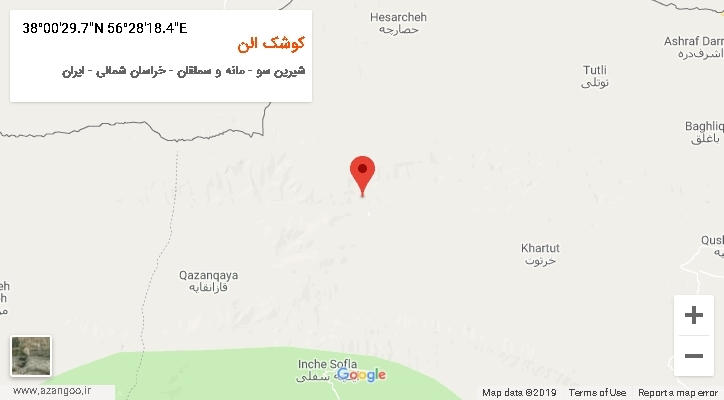 روستای کوشک الن بر روی نقشه
