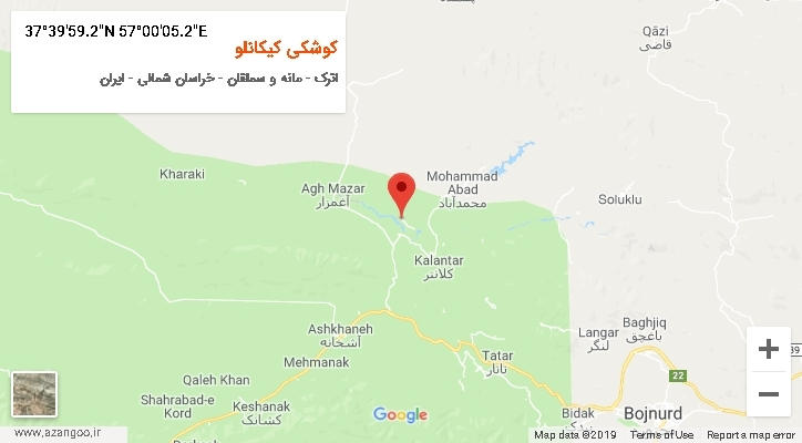 روستای کوشکی کیکانلو بر روی نقشه
