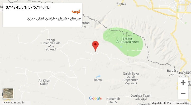 روستای کوسه بر روی نقشه