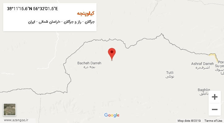 روستای کیلوپنجه بر روی نقشه