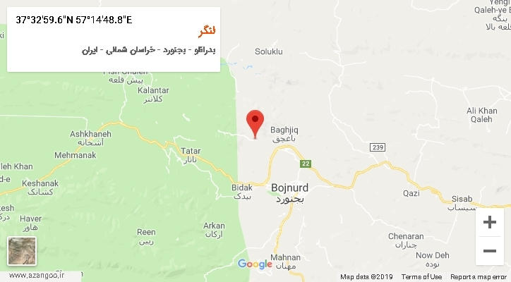 روستای لنگر بر روی نقشه