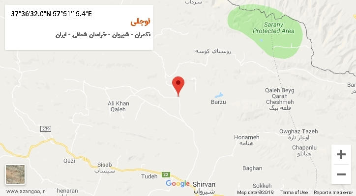 روستای لوجلی بر روی نقشه