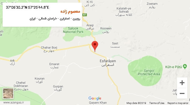 روستای معصوم زاده بر روی نقشه