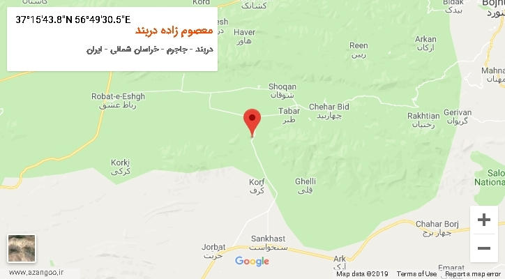 روستای معصوم زاده دربند بر روی نقشه