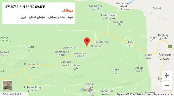 روستای مهمانک بر روی نقشه