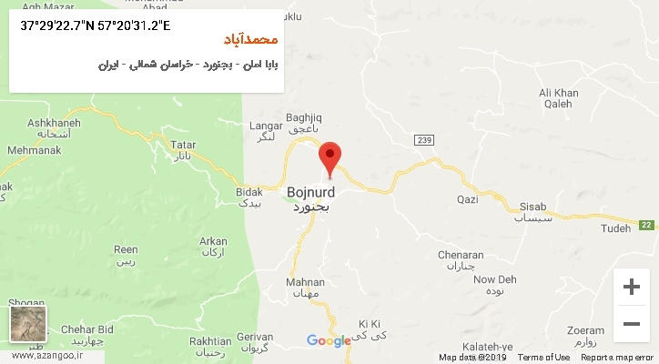 روستای محمدآباد بر روی نقشه