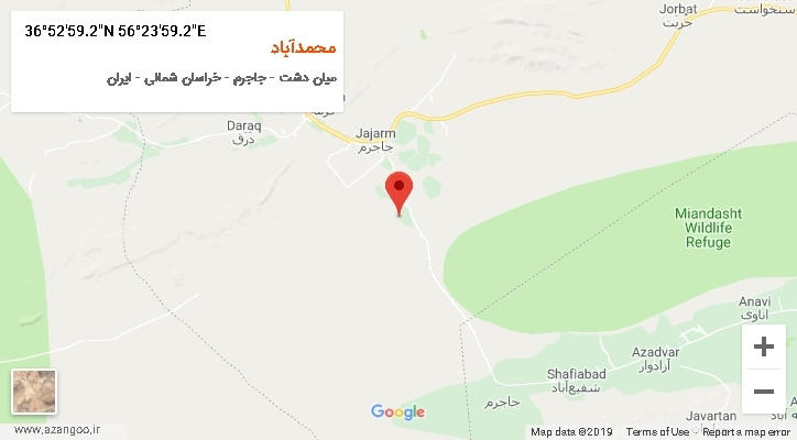 روستای محمدآباد بر روی نقشه