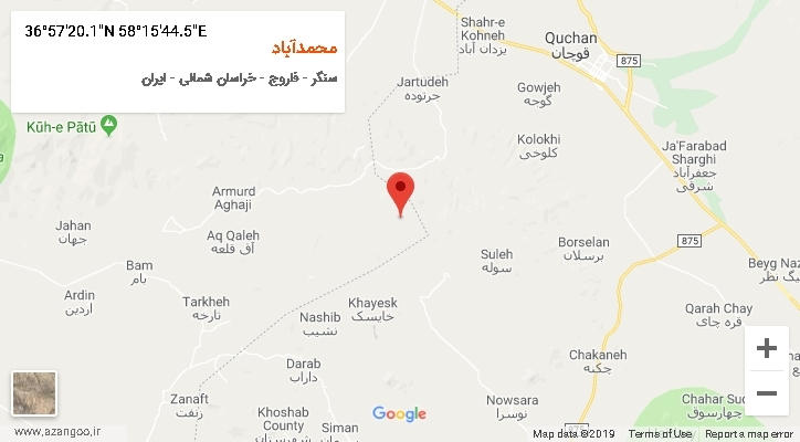روستای محمدآباد بر روی نقشه
