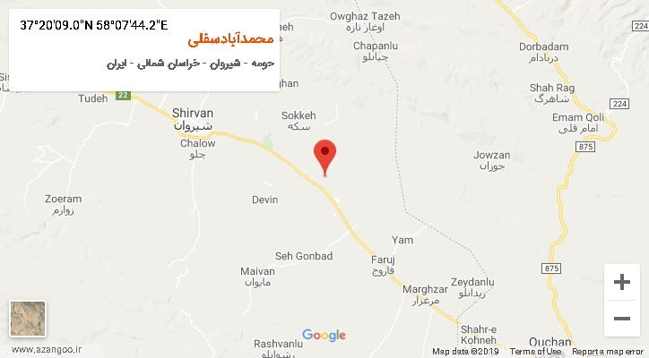 روستای محمدآبادسفلی بر روی نقشه