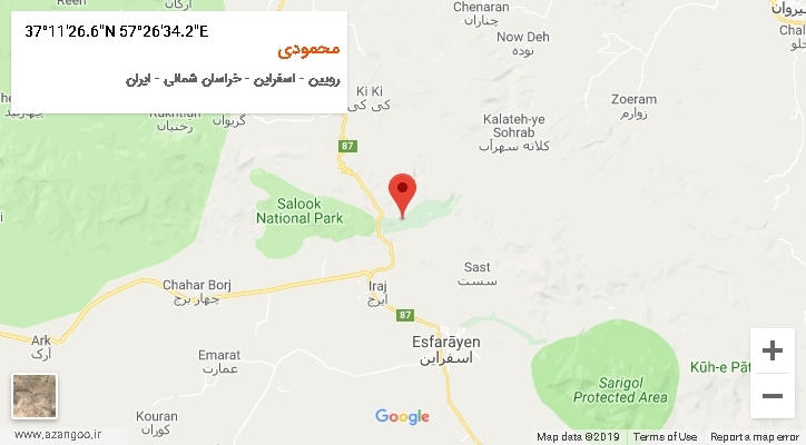 روستای محمودی بر روی نقشه
