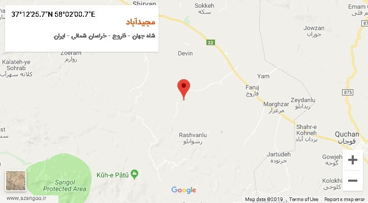 روستای مجیدآباد بر روی نقشه