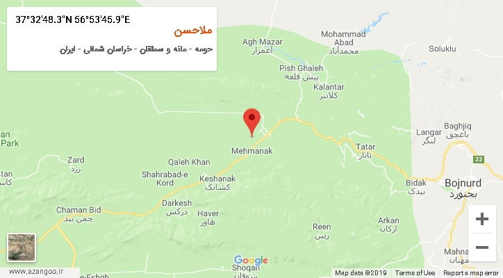 روستای ملاحسن بر روی نقشه
