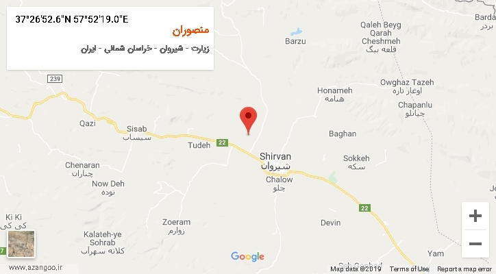 روستای منصوران بر روی نقشه