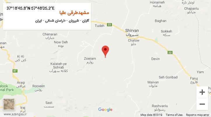 روستای مشهدطرقی علیا بر روی نقشه