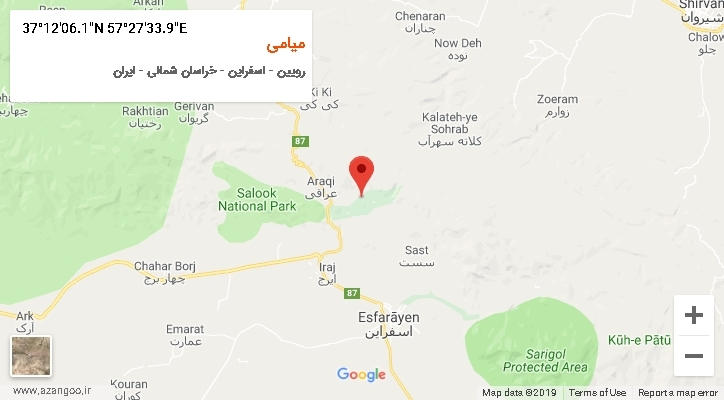 روستای میامی بر روی نقشه