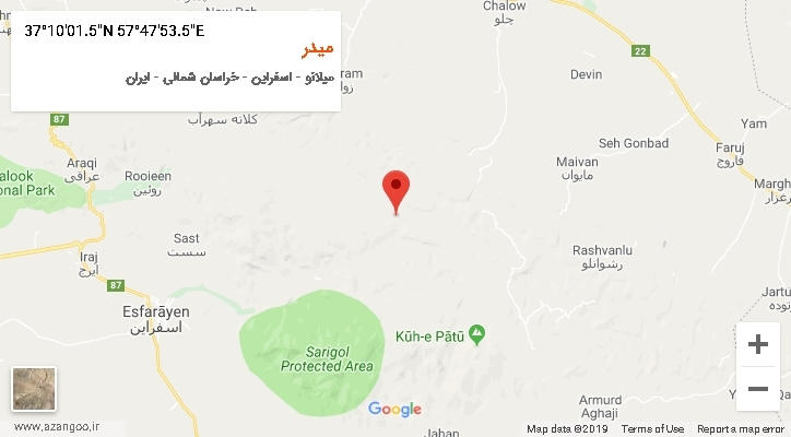 روستای میدر بر روی نقشه