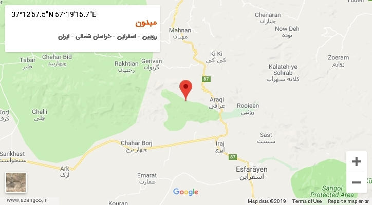 روستای میدون بر روی نقشه