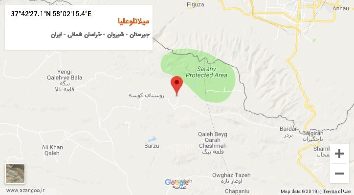 روستای میلانلوعلیا بر روی نقشه