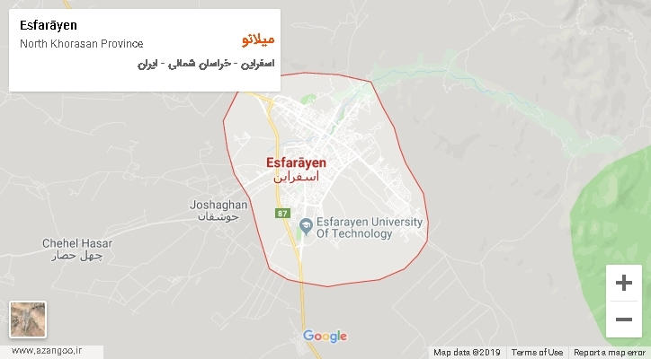 دهستان میلانو بر روی نقشه