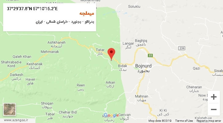 روستای میملجه بر روی نقشه