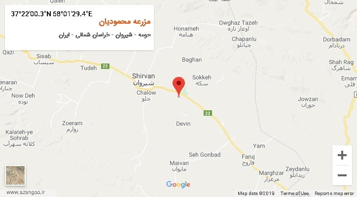 روستای مزرعه محمودیان بر روی نقشه