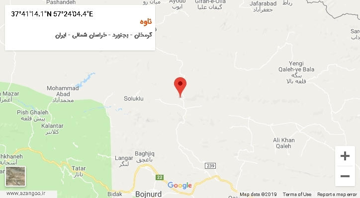روستای ناوه بر روی نقشه
