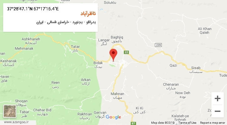 روستای ناظرآباد بر روی نقشه