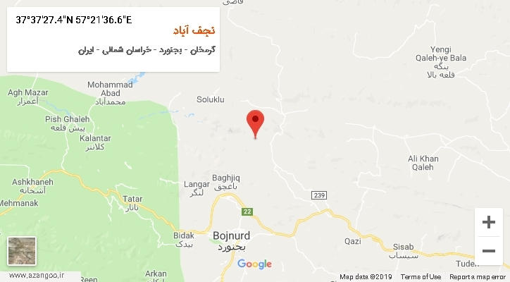 روستای نجف آباد بر روی نقشه