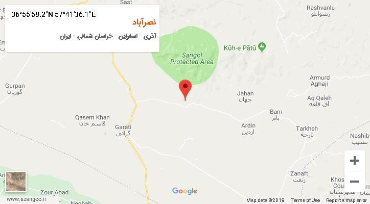 روستای نصرآباد بر روی نقشه