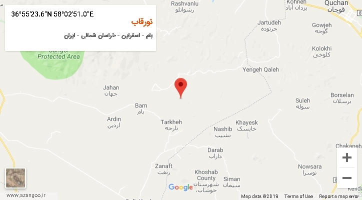 روستای نورقاب بر روی نقشه