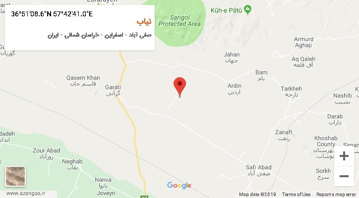 روستای نیاب بر روی نقشه