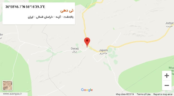 روستای نی دهی بر روی نقشه