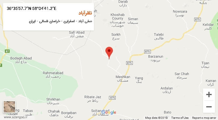 روستای نظرآباد بر روی نقشه