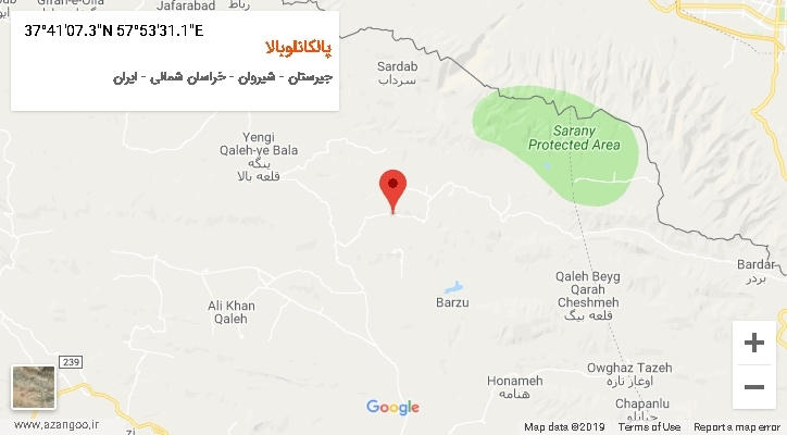 روستای پالکانلوبالا بر روی نقشه