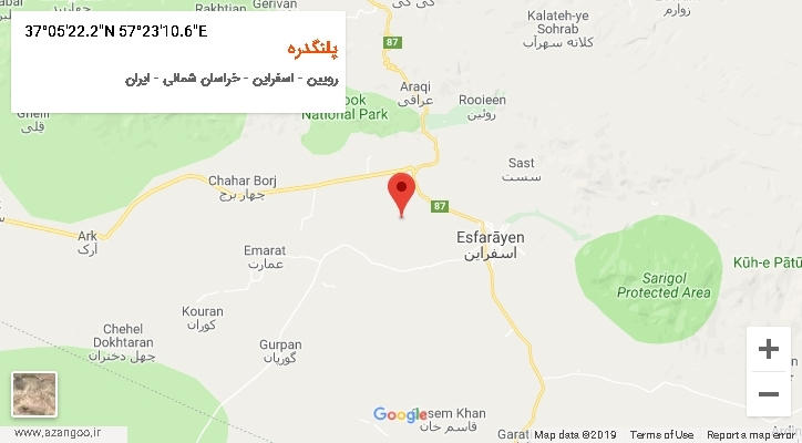 روستای پلنگدره بر روی نقشه