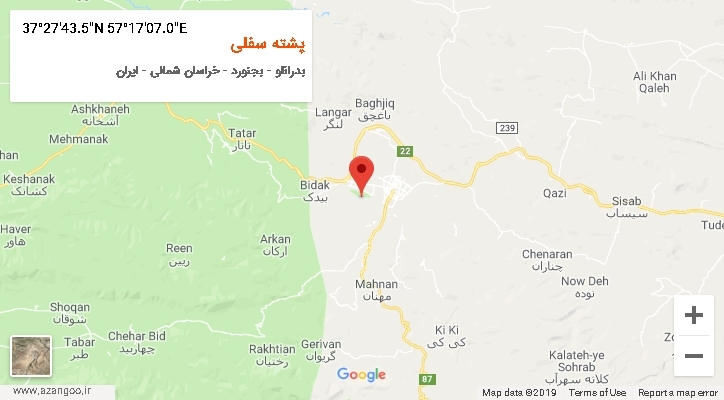 روستای پشته سفلی بر روی نقشه