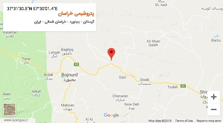 روستای پتروشیمی خراسان بر روی نقشه