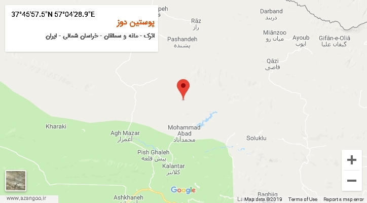 روستای پوستین دوز بر روی نقشه