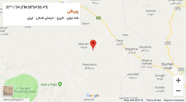 روستای پیرعلی بر روی نقشه