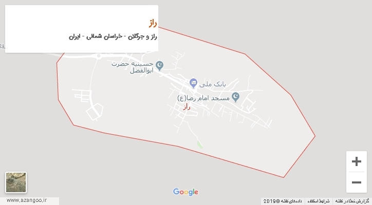 دهستان راز بر روی نقشه