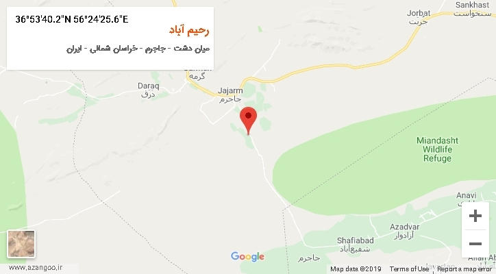 روستای رحیم آباد بر روی نقشه