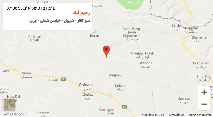 روستای رحیم آباد بر روی نقشه